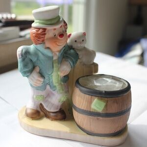 HOBO Luvkins Clown with Kitty and candle holder by Jasco